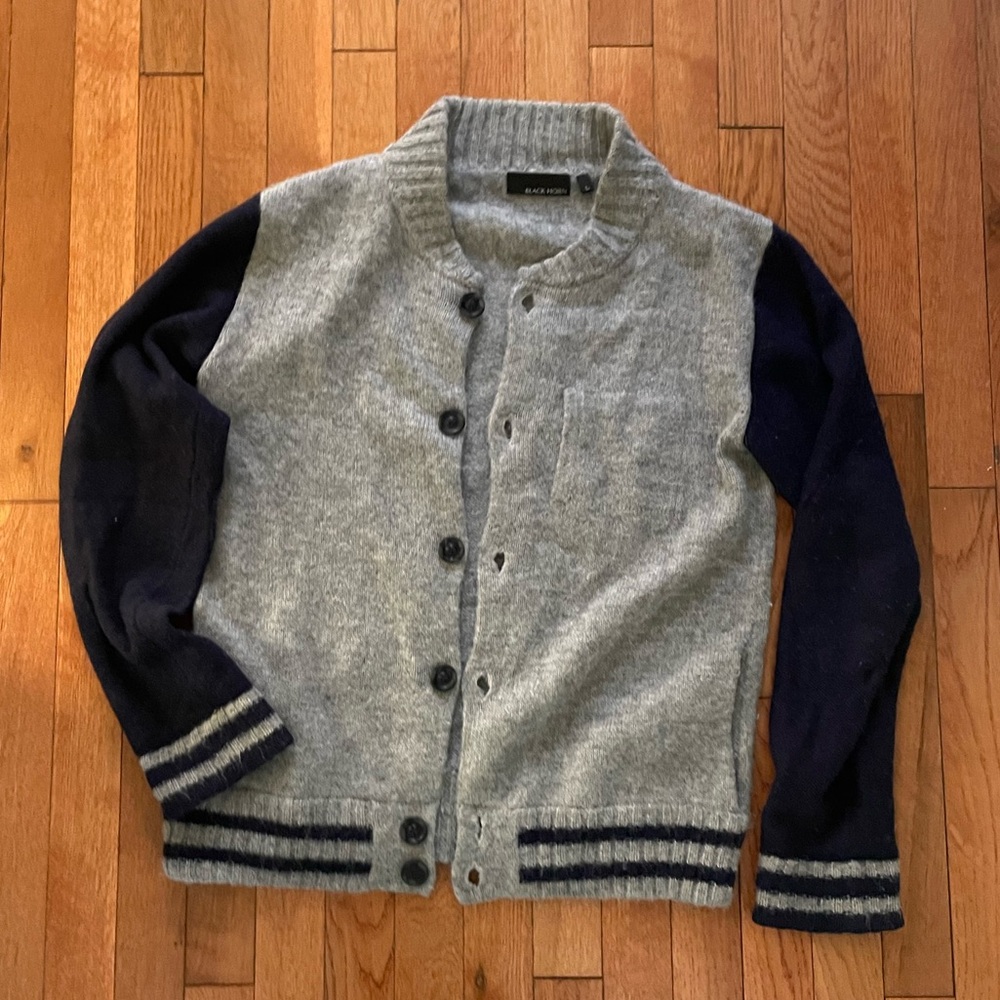 Black Horn Alpaca Cardigan Sweater - Picture 3 of 6